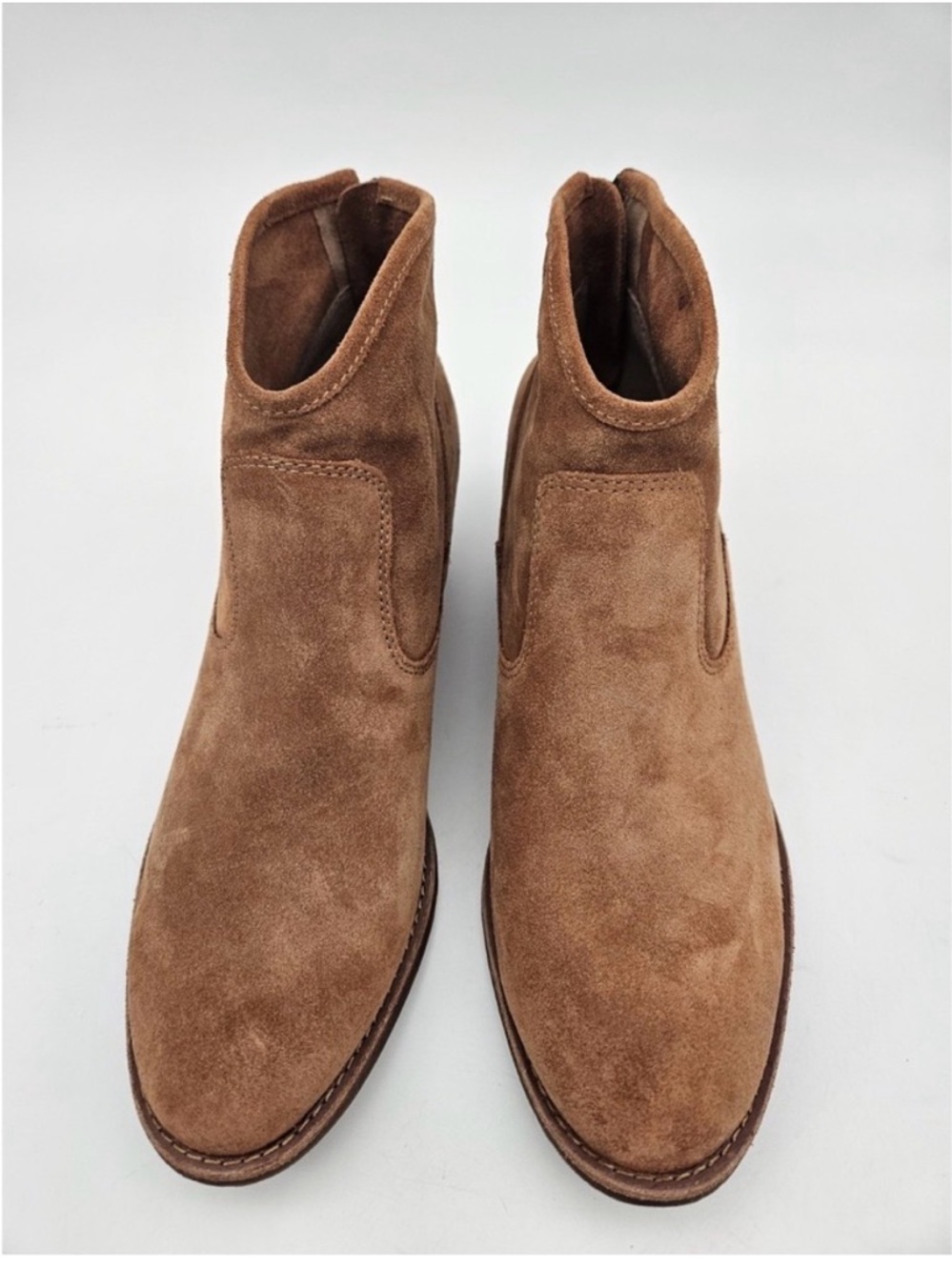 Sofft Tan Suede Ankle Boot with Floral Sole Detail - Picture 3 of 7